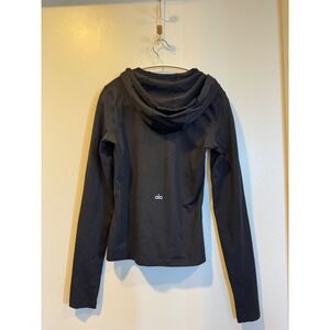 Alo Yoga Womens Black Long Sleeve Hooded Pullover Sweatshirt Size S RN 87370